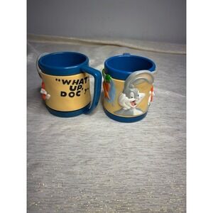 vintage 1996 warner brothers 3D whats up doc bugs bunny plastic mug